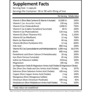 Alternative view of ProCare Health "1 per Day!" Bariatric Multivitamin Capsule with 45mg Iron